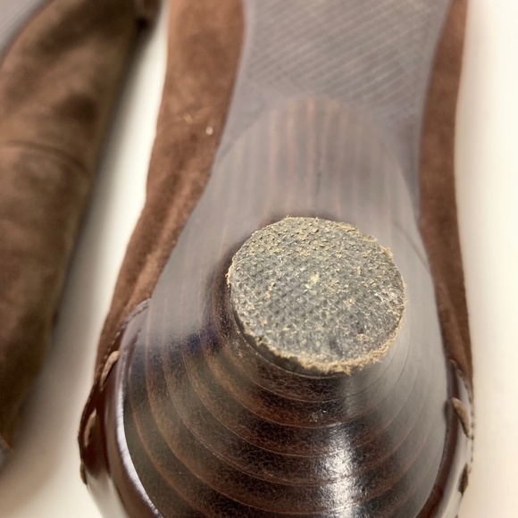 LINEA PAOLO Brown Suede Leather Kitten Heels 9.5 - Picture 13 of 16